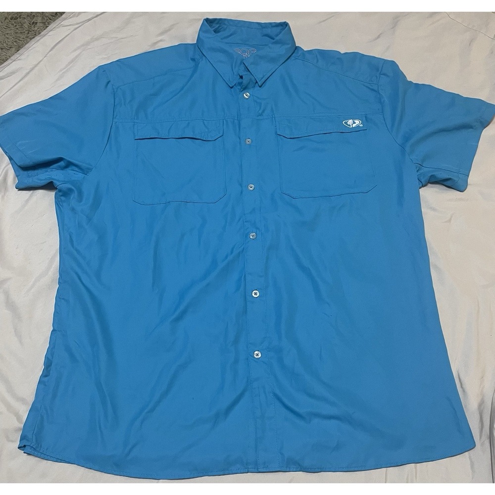 Men's Engineered Anglers Gear Lite  Fishing Shirt Blue Vented XL ‎ EAS